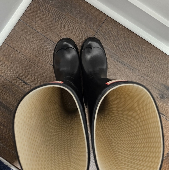 Hunter Womens Original Tall Black Glossy Knee-High Rain Boots Sz 5 - Picture 3 of 11
